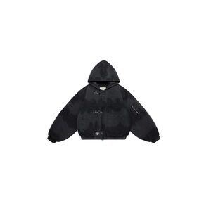 Shinzo Brand Shige 15oz Washed Black Canvas Clasp Bomber Jacket